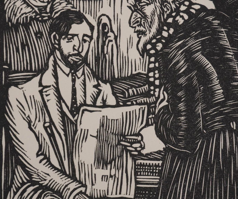 Louis JOU : Le cartons aux estampes, Gravure originale