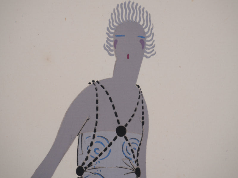 Llano FLORES (dit François CARRERA) : La pervenche, Lithographie originale signée