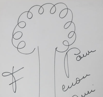 Félix MARTEN : L'arbre aux branches bouclés, Autographe et dessin original signé