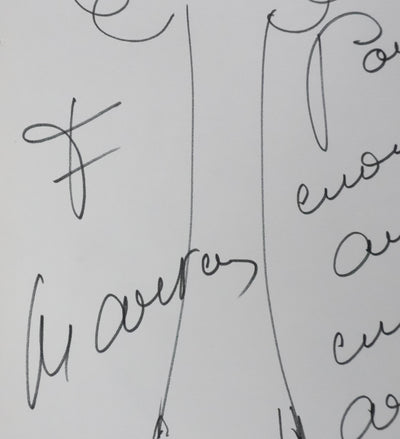 Félix MARTEN : L'arbre aux branches bouclés, Autographe et dessin original signé