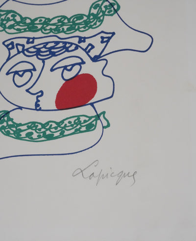 Charles LAPICQUE : Les trois frères aux joues rouges, Lithographie originale signée