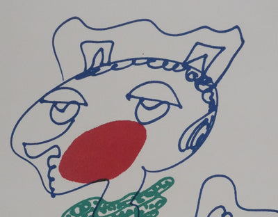 Charles LAPICQUE : Les trois frères aux joues rouges, Lithographie originale signée