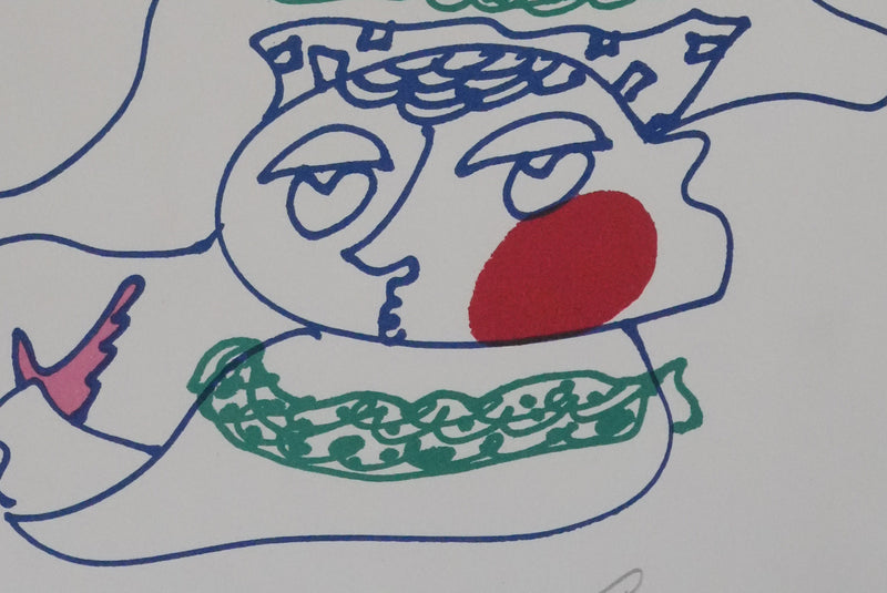 Charles LAPICQUE : Les trois frères aux joues rouges, Lithographie originale signée