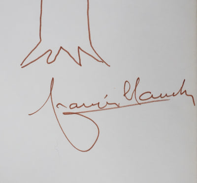 Francis CLAUDE : Le tronc brun, Autographe et dessin original signé