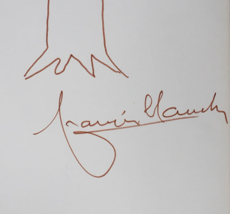Francis CLAUDE : Le tronc brun, Autographe et dessin original signé