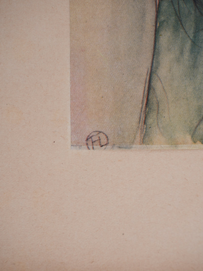 Henri DE TOULOUSE LAUTREC : Yvette Guibert, Héliogravure signée