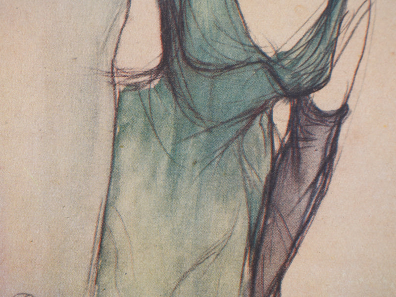 Henri DE TOULOUSE LAUTREC : Yvette Guibert, Héliogravure signée