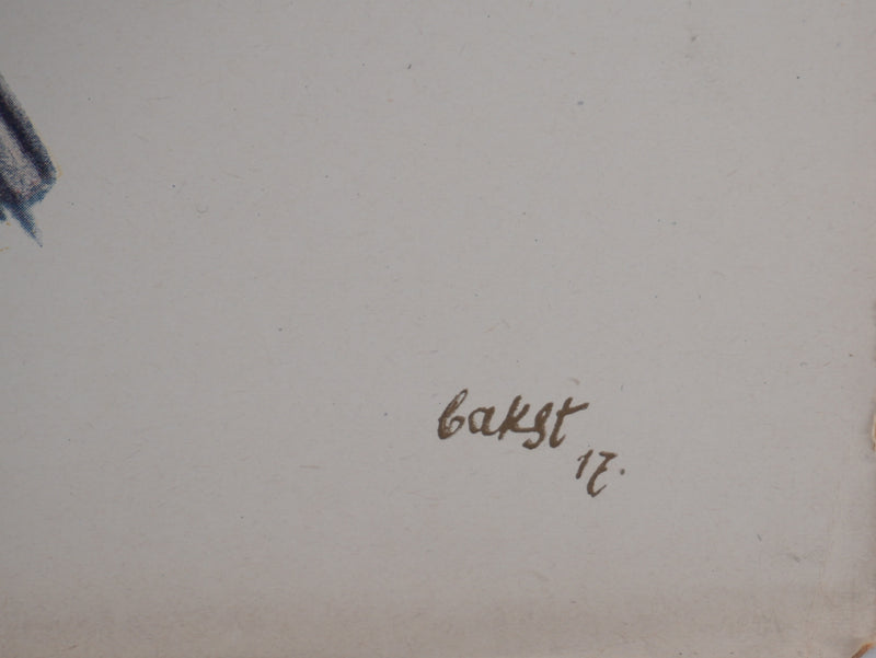 Léon BAKST : Marquis,  Costume pour un théâtre, Lithographie signée