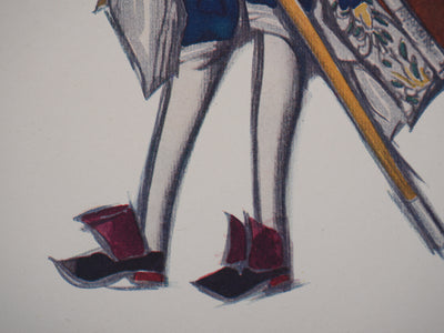 Léon BAKST : Marquis,  Costume pour un théâtre, Lithographie signée