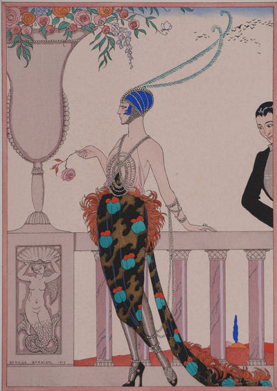 Georges BARBIER : Laissez-moi seule, Lithographie originale et pochoir signée