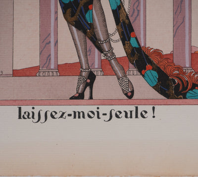 Georges BARBIER : Laissez-moi seule, Lithographie originale et pochoir signée