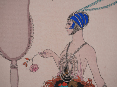 Georges BARBIER : Laissez-moi seule, Lithographie originale et pochoir signée