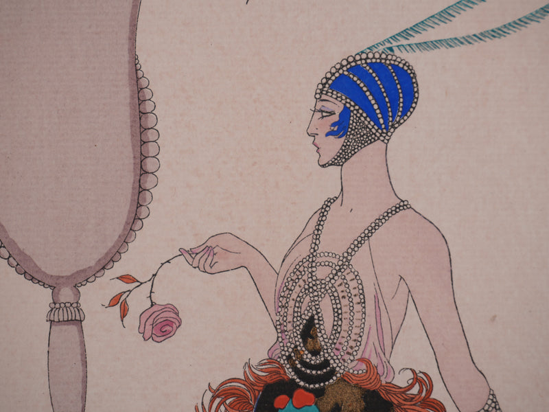 Georges BARBIER : Laissez-moi seule, Lithographie originale et pochoir signée