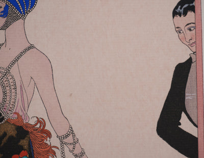 Georges BARBIER : Laissez-moi seule, Lithographie originale et pochoir signée