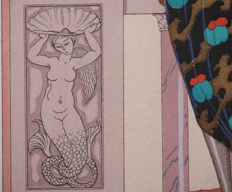 Georges BARBIER : Laissez-moi seule, Lithographie originale et pochoir signée