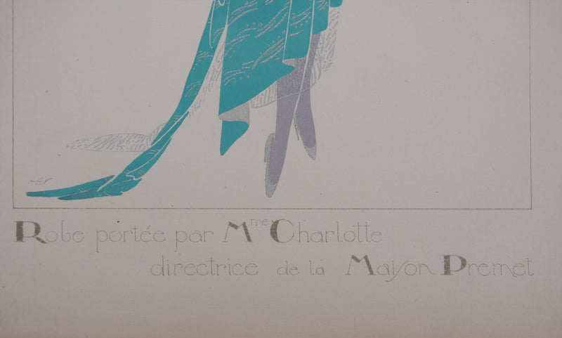 Llano FLORES (dit François CARRERA) : Madame Charlotte, Lithographie originale signée