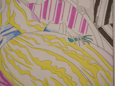 Charles MARTIN : La femme sur le divan, Lithographie originale signée