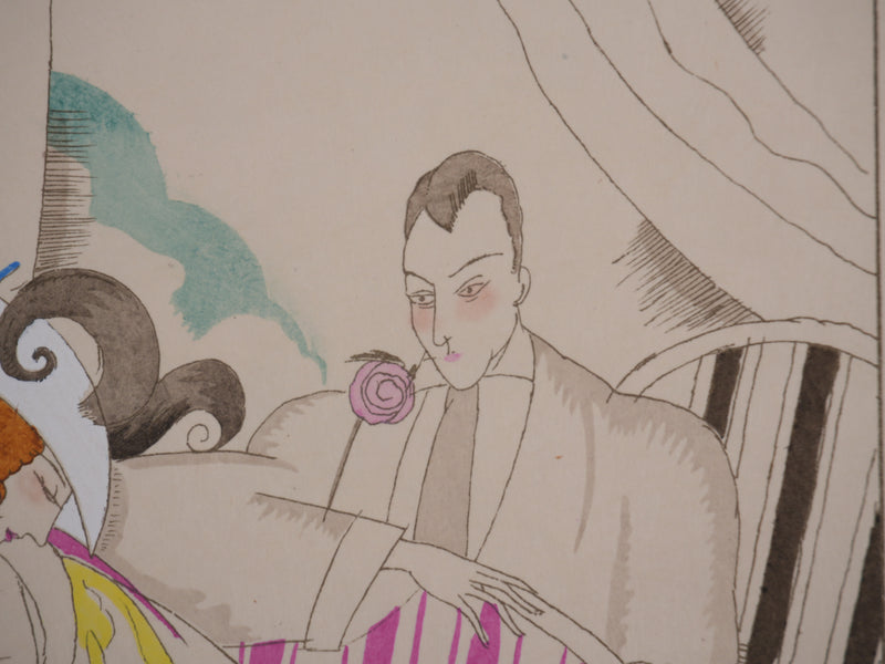 Charles MARTIN : La femme sur le divan, Lithographie originale signée
