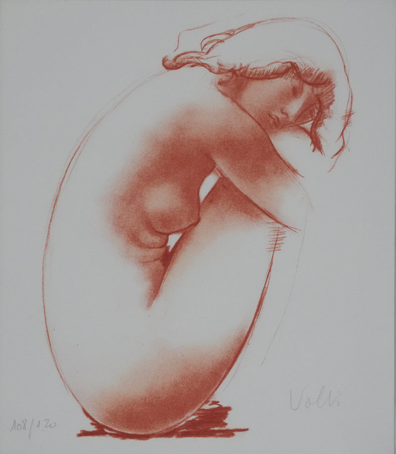 Antonuccio VOLTI : Nu endormi, Lithographie originale signée
