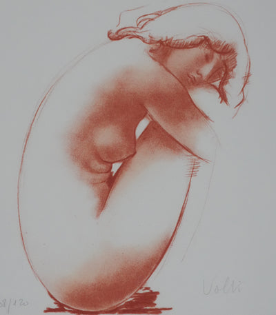Antonuccio VOLTI : Nu endormi, Lithographie originale signée