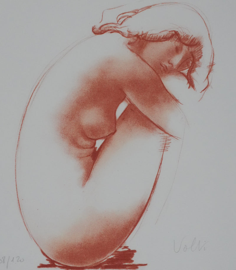 Antonuccio VOLTI : Nu endormi, Lithographie originale signée