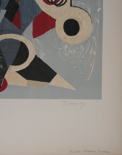 Karol BORODINE : Le saltimbanque aux cerceaux, Lithographie originale signée