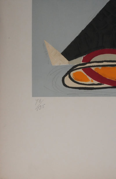 Karol BORODINE : Le saltimbanque aux cerceaux, Lithographie originale signée