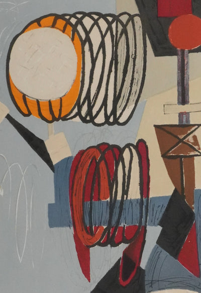 Karol BORODINE : Le saltimbanque aux cerceaux, Lithographie originale signée