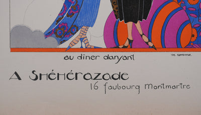 Martha ROMME : Le diner dansant à Shéhérazade, Lithographie originale signée