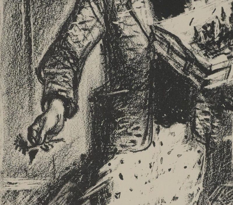 Lucien FONTANAROSA : La vendeuse de fleurs, Lithographie originale signée