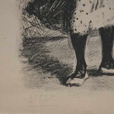 Lucien FONTANAROSA : La vendeuse de fleurs (premier état), Lithographie originale signée