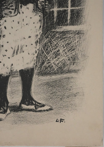 Lucien FONTANAROSA : La vendeuse de fleurs (premier état), Lithographie originale signée