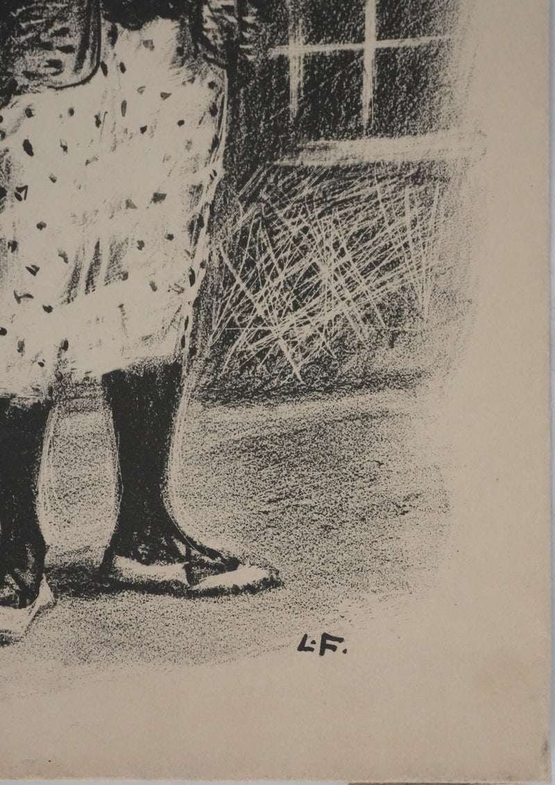 Lucien FONTANAROSA : La vendeuse de fleurs (premier état), Lithographie originale signée