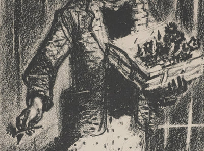 Lucien FONTANAROSA : La vendeuse de fleurs (premier état), Lithographie originale signée