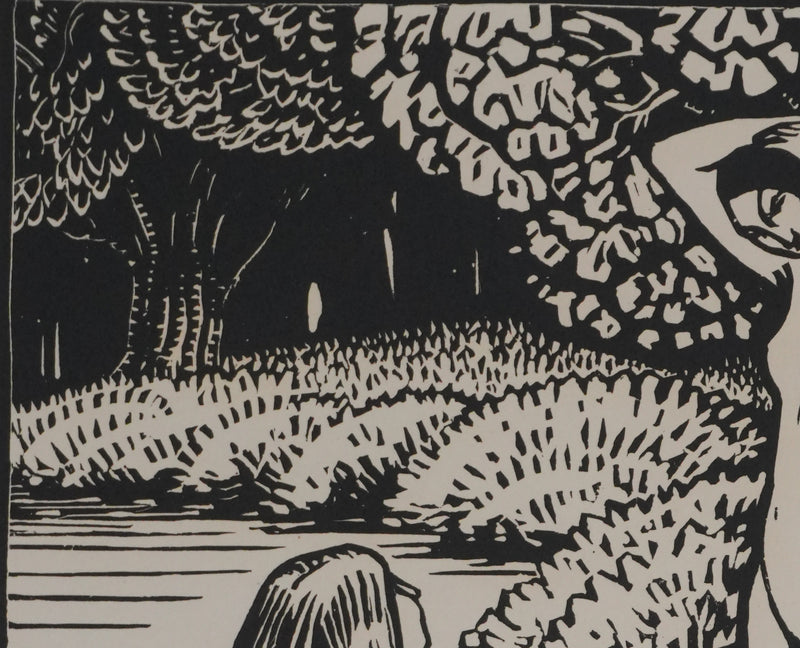 Henri AMEDEE-WETTER : La toilette au ruisseau, Gravure originale signée