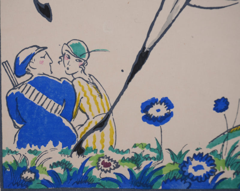 Robert BONFILS : Le cavalier, Lithographie originale signée