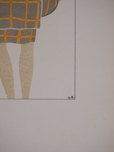 André DOMIN : Mère et fille, Lithographie originale signée