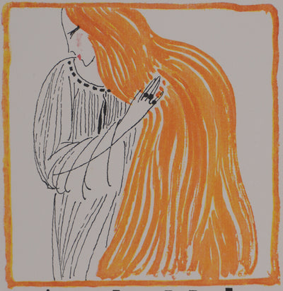 Ecole XXème : Pétrole Hahn, La chevelure, Lithographie