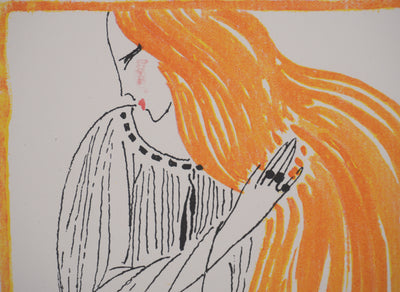 Ecole XXème : Pétrole Hahn, La chevelure, Lithographie
