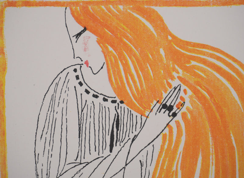Ecole XXème : Pétrole Hahn, La chevelure, Lithographie