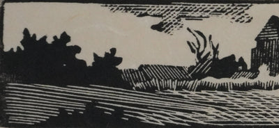 Jean FEUGEREUX : Petite ferme en Beauce, Gravure originale signée