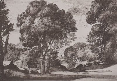Claude GELLE (dit LE LORRAIN) : Paysage pastoral, Héliogravure signée