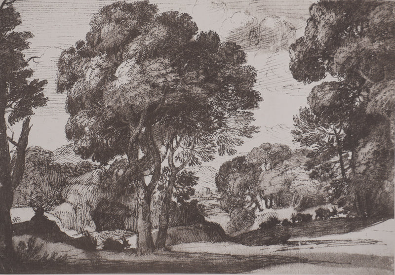 Claude GELLE (dit LE LORRAIN) : Paysage pastoral, Héliogravure signée