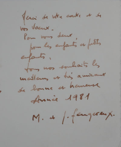 Jean FEUGEREUX : Le petit bateau de pêche, Dessin original signé