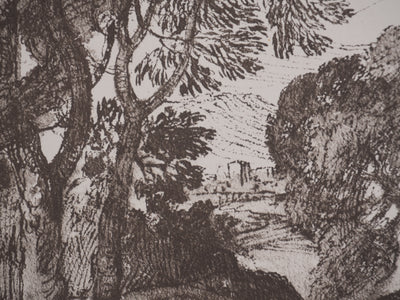 Claude GELLE (dit LE LORRAIN) : Paysage pastoral, Héliogravure signée