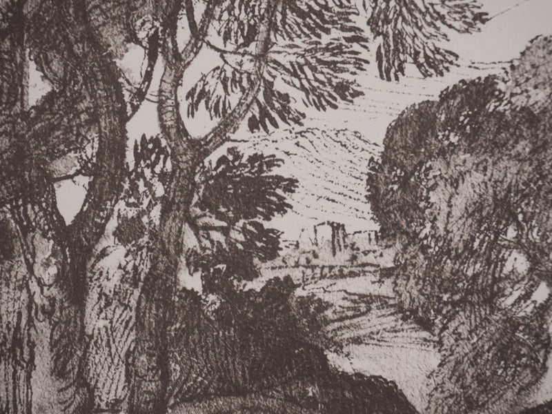 Claude GELLE (dit LE LORRAIN) : Paysage pastoral, Héliogravure signée