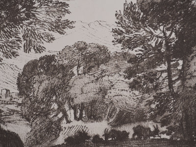 Claude GELLE (dit LE LORRAIN) : Paysage pastoral, Héliogravure signée