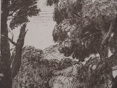 Claude GELLE (dit LE LORRAIN) : Paysage pastoral, Héliogravure signée