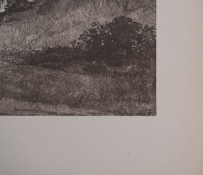 Claude GELLE (dit LE LORRAIN) : Vue sur la rive du Tibre, Héliogravure signée