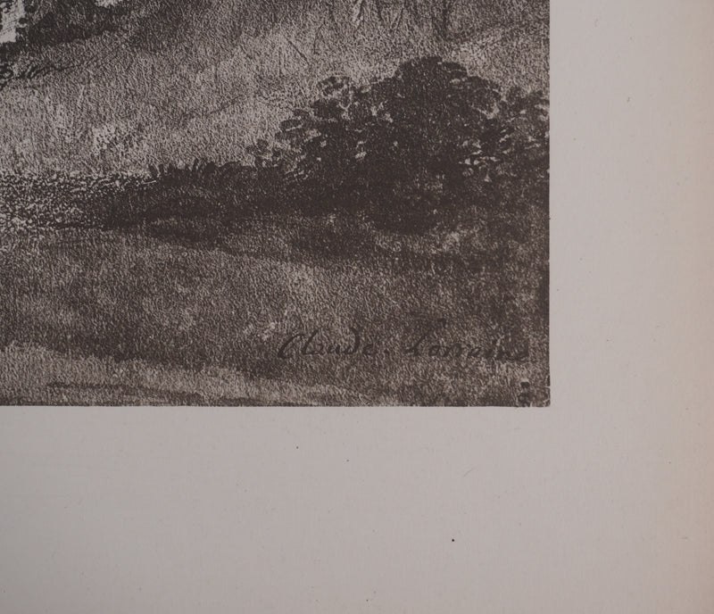 Claude GELLE (dit LE LORRAIN) : Vue sur la rive du Tibre, Héliogravure signée